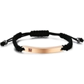 Bracciale intrecciato HerKing HerQueen con barra in oro rosa e pietra rosa - Placcato Oro Rosa Lucido Donna