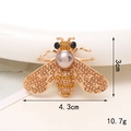 Ciondolo ape dorata con perle e strass, 3cm x 4,3cm per accessori scarpe e decorazioni - D1153 Ape con Strass (Giallo Oro)
