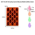 18-cavity coffee brown carrot silicone mold for chocolate and resin DIY crafts - 18-Cavity Carrot (D5116-2B) / 20x12x2.1cm / Coffee