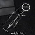 Zinc alloy tactical karambit knife keychain with Cross Fire logo and 12cm length - Black