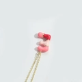 Golden balloon letter E pendant necklace with colorful enamel on a delicate O-chain - Letter E