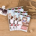Three sizes of Japanese style spiral notebooks with cute girl and bear illustrations - B5 / Drink Shop Polar Bear Style (43)