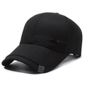 Classic black baseball cap with breathable twill texture and Sport Fashion logo label - Adjustable / Black Label Black