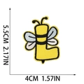 Detail of bee letter L embroidery patch with precise dimensions in cm and inches - Letter L Style (XT287)