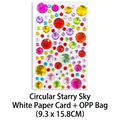 Colorful round acrylic rhinestone stickers in various sizes for DIY craft and scrapbooking - Starry Round Shape (White Plain Card)