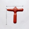 T-shaped Vietnamese fragrant sandalwood massager with smooth natural wood grain finish - Rosewood Cross Shape Acupoint Tool