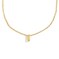 Collier minimaliste plaqué or 18 carats avec pendentif lettre creuse poli et brillant - Lettre I / Or