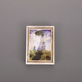 3D resin fridge magnet featuring Monet's Woman with a Parasol in a beige textured frame - Frame - Woman with a Parasol