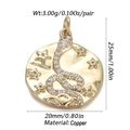 Detail showing a gold copper snake pendant with star dimensions and 3.00g weight info - CX152-07 (Gold Zircon Snake Star Moon Pendant)