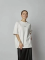 Oversized λευκό βαμβακερό T-shirt με τύπωμα και μαύρη φούστα σετ - S / Λευκό