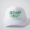Casquette trucker blanche avec broderie The Pickleball Club verte et filet respirant - Taille unique / Tout Blanc