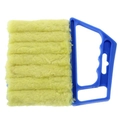 Limpiador de persianas azul con cabezal de microfibra de chenilla amarilla suave - Azul