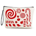Neceser portátil de lona con estampado de caramelos navideños y correa de mano negra - Estampado de Caramelos Multicolor (Estilo 1)