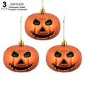 Set di 3 decorazioni a forma di zucca di Halloween arancione opaco, viso Jack-o'-lantern - Set di 3/8CM / Zucca Opaca