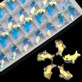 AB aurora dolphin crystal glass pendants for DIY jewelry making in clear iridescent finish - 12X21 Dolphin