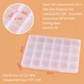 Transparent 24-compartment PP plastic organizer box for jewelry and beads 19x13x1.9cm - 1.9 High Slot 24-Compartment No Hook (19x13x1.9cm)