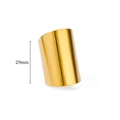Polished 18K gold wide band stainless steel ring with 29mm width dimension - Gold Smooth Wide (JZ6007)