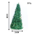 Detailmaße eines 50 cm grünen Weihnachtsbaums mit Pailletten und Größenangaben - Grüner kleiner Weihnachtsbaum aus Seide