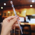 Detail of twisted acetate hair pin showing blue-purple marble texture and smooth finish - 17.5cm / 1# Acetate 17.5cm Spiral Hair Stick (Blue & Purple)