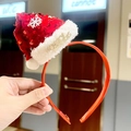Festive Christmas headband featuring a red sequin Santa hat with Merry metallic lettering - Sequins Santa Hat Headband
