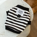 Zwart-wit gestreepte hondenhoodie in teddy-stijl met functionele metalen D-ring gesp - S (Aanbevolen gewicht 1,5-2,5 kg) / Zwarte Strepen (Lijnbevestiging)