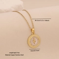 Collana con pendente a fulmine dorato e lunetta in zircone bianco in rame e acciaio inox - Fulmine