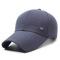 Navy blue baseball cap for men featuring textured fabric and a metal side buckle detail - Adjustable / Dark Gray
