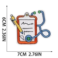 Cartoon Medizin Stethoskop Stickerei Aufnäher für Kleidung DIY, Größe 7x6cm - Stethoskop Klemmbrett (X30AX-098-12)
