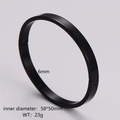 Detail view of 6mm black matte stainless steel oval bangle with hinge closure mechanism - Women's Black