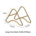 Golden triangle metal rack for 8 plates made of thickened electroplated iron material - Gold Rack [Large] / Gold