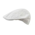 Classic pure white newsboy beret hat with a minimalist cotton fabric texture - Thin White