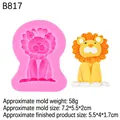 Rosa Löwen Silikonform für Waldtiere Kuchendeko mit fertiger 5,5cm kleinen Löwenfigur - Rosa Großer Löwe (B817)