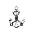 Silver retro anchor pendant charm with rope detail for DIY jewelry making crafts - Standard Anchor Pendant (6498) / 1 Piece/Pack (18x25mm) / Antique Silver