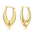 Chic hollow teardrop earrings in polished gold finish for a minimalist vintage look - Streamlined Water Drop (EH-290G)