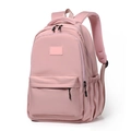 Pink minimalist school backpack with large capacity and padded shoulder straps for students - Pastel Pink