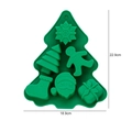 Moule de Noël en silicone vert avec 6 cavités pour biscuits et bonbons, 22,9x18,9 cm - Petit Sapin de Noël Mixte