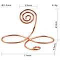 Support de table en métal or rose en forme de 8 avec dimensions détaillées - Style Nénuphar / Doré