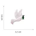 Dimensions détaillées d'un écusson brodé colombe blanche avec branche d'olivier, 5,1x3,6 cm - 1# (Pigeon Blanc)