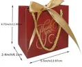 Elegant red wedding gift bag with gold Thank You text and ribbon, size 14x12x6cm - 14*6*12cm / Red