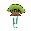 Cute green tree cartoon paperclip made of soft PVC and durable green metal wire - 4112-17 Cartoon Tree