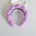 Lavender velvet braided sponge headband with non-slip inner teeth design for women - Purple With Non-Slip Strip