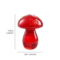 Rode glazen paddenstoel vaas met witte stippen en afmetingen 11,8 cm voor decoratie - Glaskorrel Paddestoel - Rood