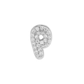 Silver mini bubble letter P pendant with sparkling cubic zirconia for DIY jewelry - Letter P / Silver