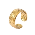 Detail eines 18k vergoldeten Rings mit Chevron-Geometriemuster und offenem Banddesign - Chevron-Muster/Stil 1