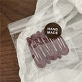 Three-piece set of matte chocolate brown bird nest hair clips in handmade packaging - 5 Pieces / Burgundy