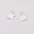 Silver hollow star metal charm for jewelry, SKU XK3042#, size 10x8x1mm for DIY design - XK3042#