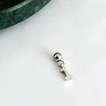 Silver metal pendant in number 1 shape for DIY letter and number charm necklaces - Number Pendant (1) / Silver