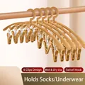 Multi-functional wide shoulder khaki hangers with 6 clips for socks and underwear - Yellow