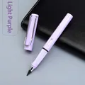 Light purple inkless eternal pencil with ergonomic grip on black leather notebook - Small Rod HB / Light Purple
