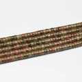 Green and red natural stone spacer beads in cylindrical shape for DIY jewelry making - 3x6mm (110pcs) / Unakite